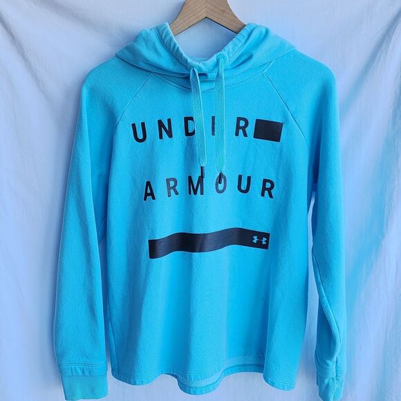 Under Armour Threadborne Loose Light Turquoise Women's Pullover Hoodie Sz Medium - Picture 1 of 5
